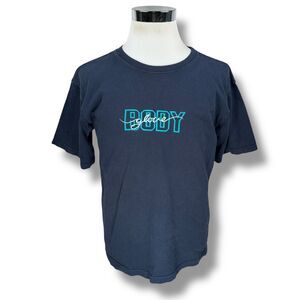 Vintage Body Glove T-Shirt Men’s Medium Navy Blue 100% Cotton Boxy Short Fit 90s